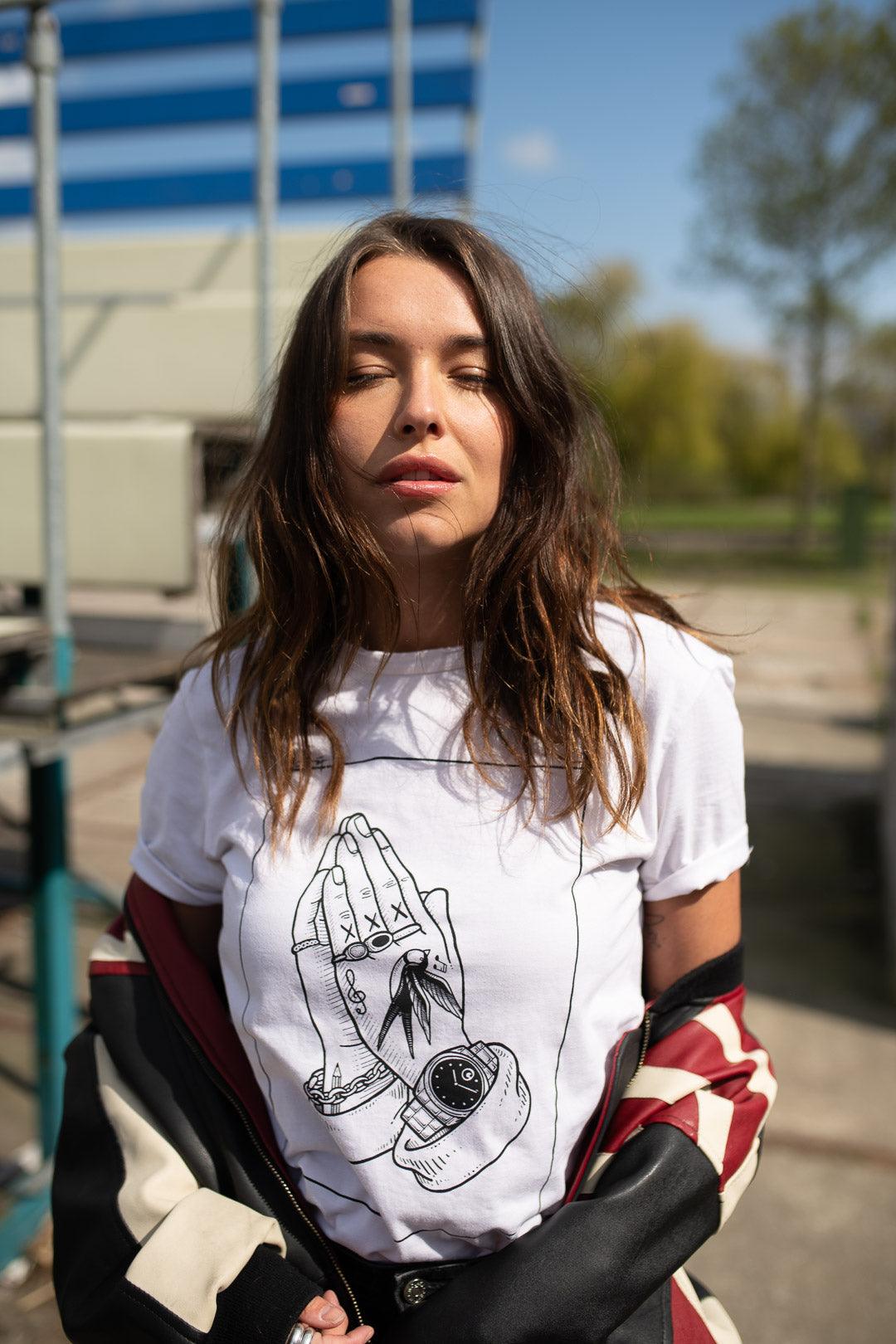 Pray Tee White