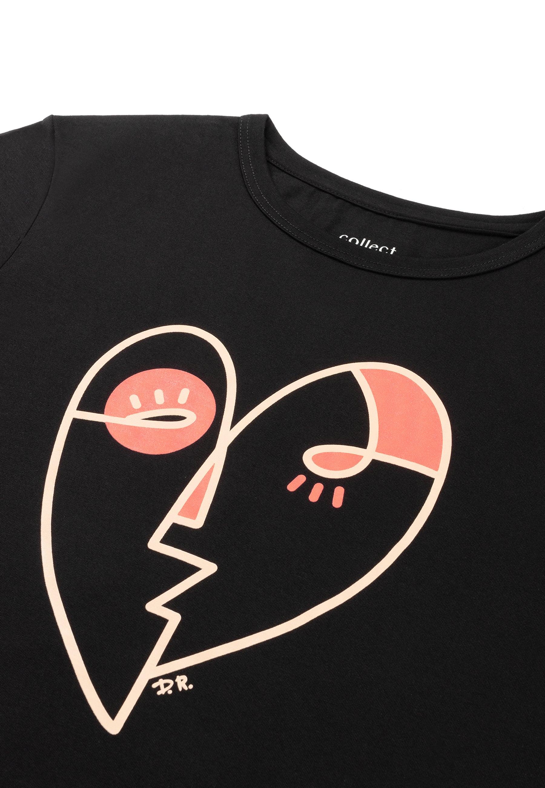 Camiseta de corazón Negro