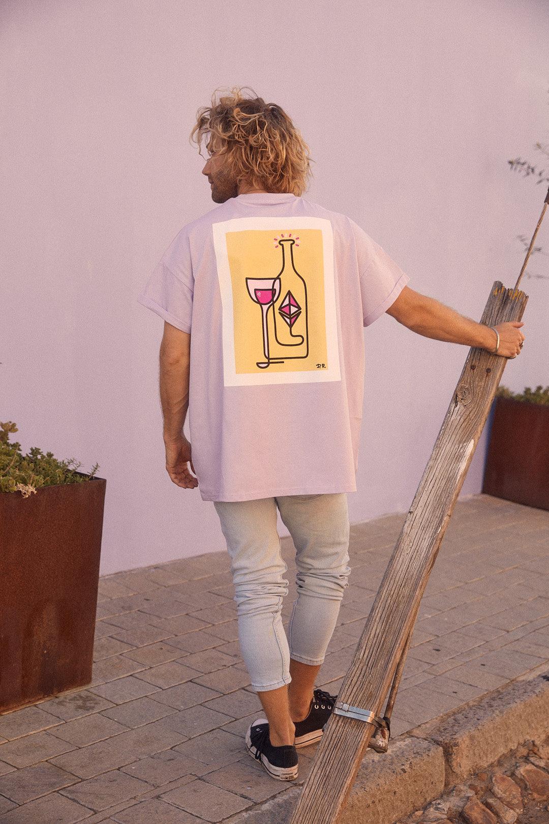 Camiseta de gran tamaño de vino lila