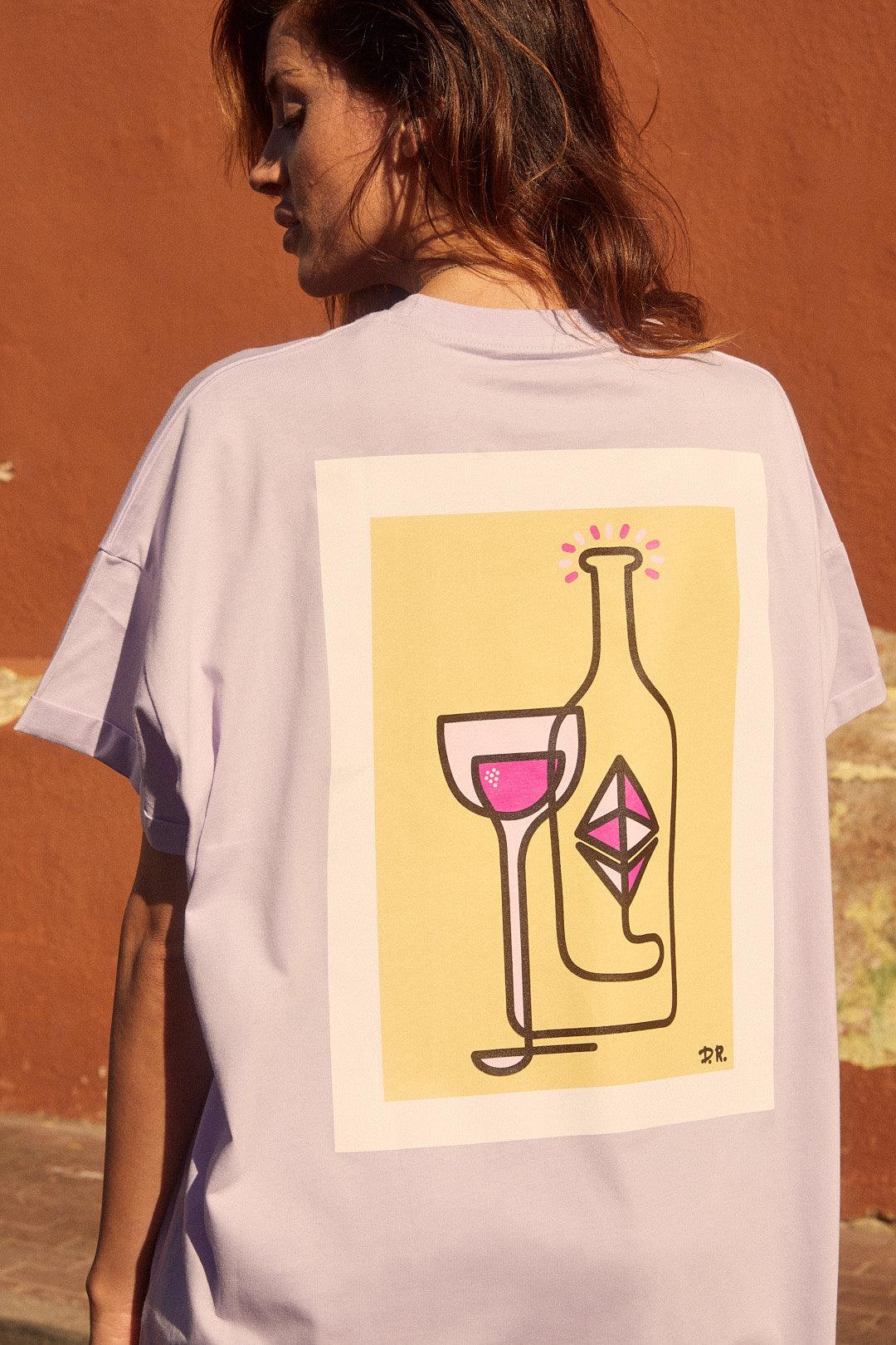 Camiseta de gran tamaño de vino lila