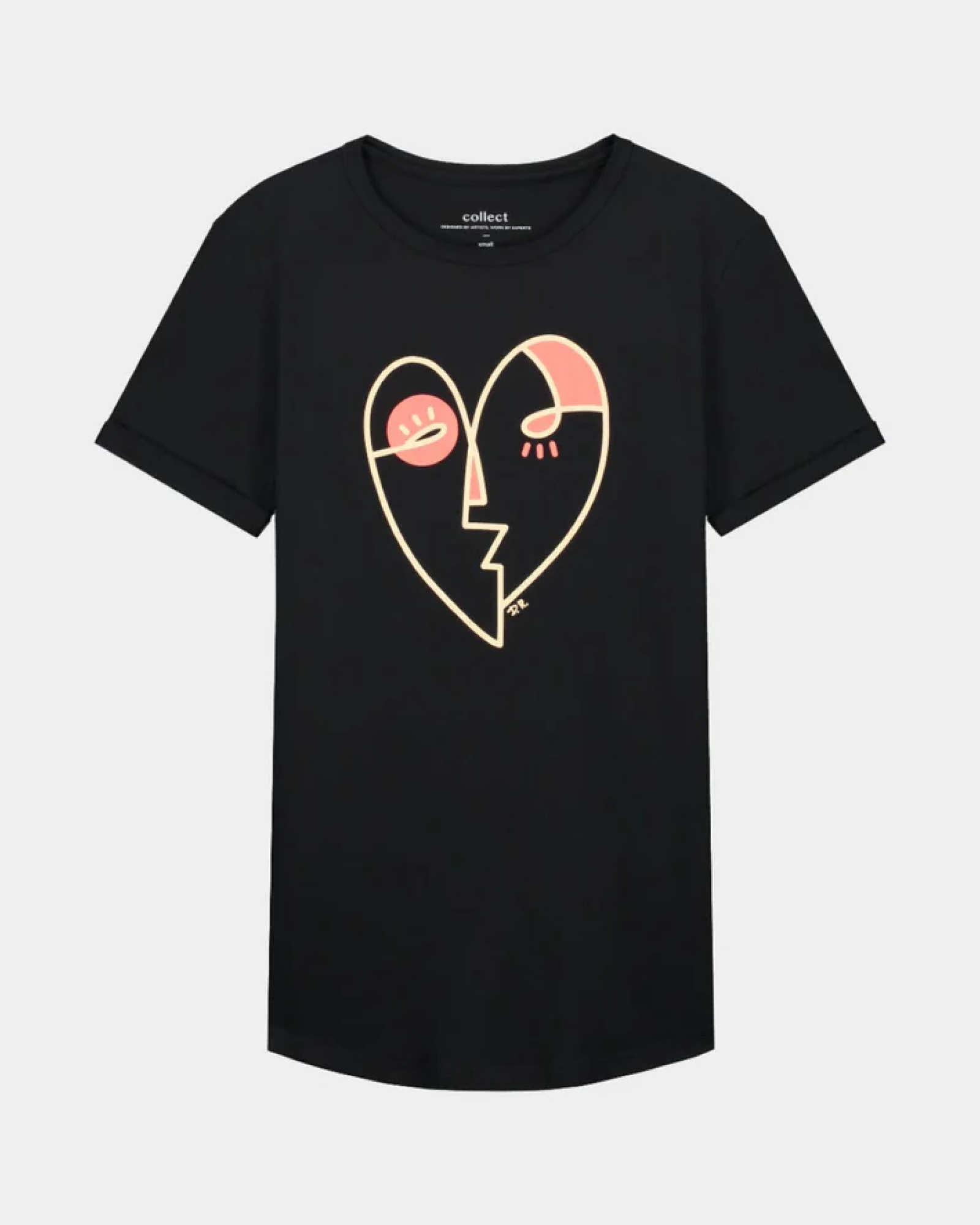 Camiseta de corazón Negro