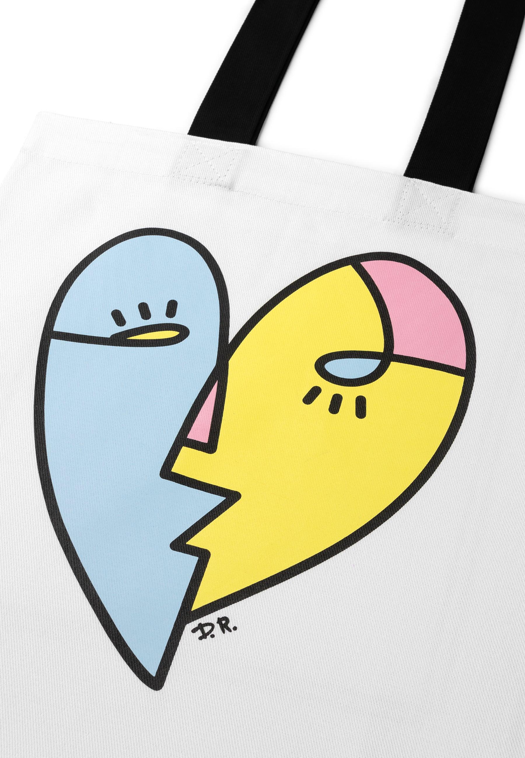 Totebag de corazón blanco